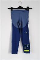Nike Pro Tight Fit Crop Length Capri Leggings CT5120-458 Blue Volt Yellow - XS Regular