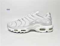 Mens Nike Air Max TN Tuned Plus 1 Triple White Leather 95 Various Sizes