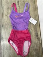 Nike Water Dots Big Kids Cross Back Monokini Swim Suit Holiday Pink Girls Large - L Regular