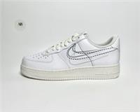Nike Air force 1 Low 07 White Cream Leather Sketch Multi Swoosh Various Sizes