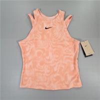 NIKE Womens Tennis Tank Top Coral Pink Medium Court Slam FD5645 606 - M Regular