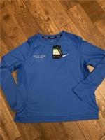 NEW Womens Nike Dry Fit Steve Cram Blue Silky Style Running Sports Top - Size XL - XL Regular