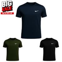 Nike Men T-Shirt Crew Neck Short Sleeves Dri-Fit Gym Casual Sports Wear Fitness - S Regular