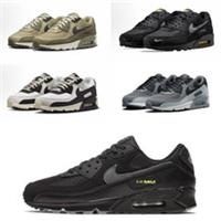 Nike Air Max 90 Men's Trainers Triple Black Low Top Sports Running Shoe Sneaker