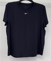 Nike Dri Fit One Short Sleeve Womens T Shirt UK Size 14, Large, Black, New - L Regular