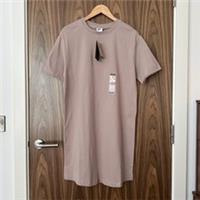 Nike Taupe Neutral Essential Mini Swoosh T-shirt Short Sleeve Mini Dress S NEW - S Regular