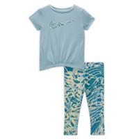 NIKE Dri-Fit Baby Girls T-Shirt and Printed Leggings Set Blue Age 24 Months NEW