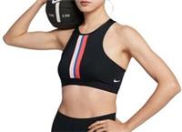 Nike Womens Elastic Sports Bra Extra Small Black Red Blue White BV0646-010 - XS Regular