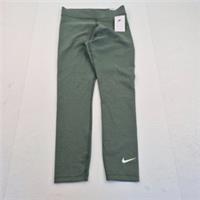 NIKE Leggings Medium 12 14 Green Womens Gym Yoga Run Logo 7/8 Length High Rise - M Regular