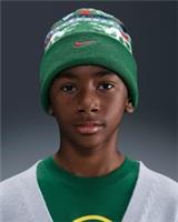 Nike Kids Teens Peak Winter Wonderland Christmas Xmas Beanie Hat Green Pom Pom