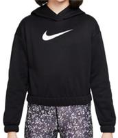 NIKE Therma-FIT Girls Black Hooded Cropped Hoodie Age 12-13 Years NEW