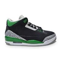 Juniors Nike Air Jordan 3 Retro (GS) - 398614 030 - Black Pine Green Silver Whit