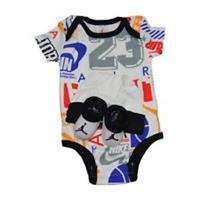 Baby Nike 3 piece set Bodysuit booties and hat gift set White Blue Red