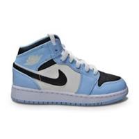 Juniors Nike Air Jordan 1 Mid (GS) - 555112 401 - Ice Blue Black Sail White