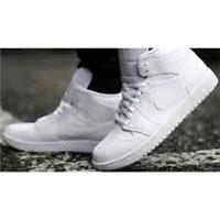 Nike Air Jordan 1 Mid Triple White Trainers 554725 136 Size UK 5.5 to 13