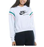Nike Sportswear Heritage Women's Hoodie Pullover Training Top Light Grey Size S - S Regular
