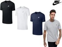 Men's Nike T-Shirt Cotton Crew Short Sleeved Casual Gym Tee - L Regular