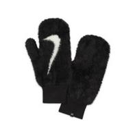 Nike XS/Small Women's Plush Knit Mittens Black/ White- New