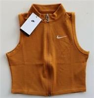 NIKE SPORTSWEAR SLEEVELESS FULL ZIP TIGHT FIT CROP TOP TAN DM6195-754 WOMEN S - S Regular