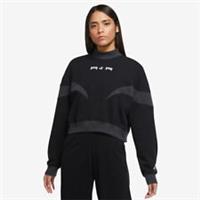 NIKE Cotton FLEECE OVERSIZED WOMEN'S Long Sleeve Top Size S M L XL Black - S Regular