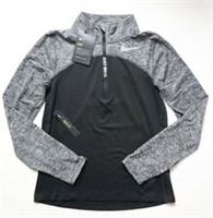 NIKE DRI FIT RUNNING LONG SLEEVE HALF ZIP TOP - BLACK CD7502-010 - KIDS GIRLS XS