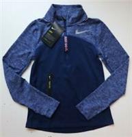 NIKE DRI FIT HALF ZIP RUNNING LONG SLEEVE TOP BLUE CD7502-492 KIDS GIRLS XS S