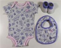 NIKE LOGO PRINT 3 PIECE INFANT SET OUTFIT DO5064-572 BABY GIRL 0-6-12 MONTHS