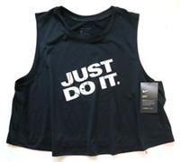 NIKE DRY JUST DO IT DRI FIT GYM TRAINING CROP TANK TOP BLACK BV5613-010 WOMEN M - M Regular