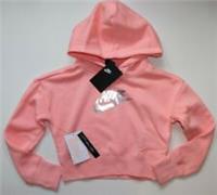 NIKE SPORTSWEAR PULLOVER CROPPED HOODIE CORAL CQ4225-697 KIDS GIRLS S XL