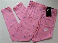 NIKE SPORTSWEAR SWOOSH PRINT COTTON LEGGINGS PINK CU8337-654 KIDS GIRLS L