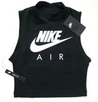 NIKE AIR SPORTSWEAR SLEEVELESS DRI FIT CROP TANK TOP BLACK CJ3782-010 WOMEN XS M - XS Regular