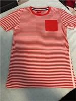 Women's Size S Nike Slim Fit T Shirt Red Striped New - S Regular