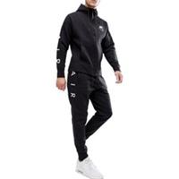 NIKE AIR 886044 Mens Tracksuits Fleece Club Zip Arm Print Hoodie Joggers Black - M Regular