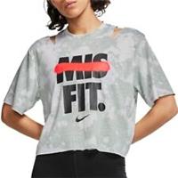 NIKE ICON CLASH GRAPHIC REBEL TRAINING GYM CUT OUT CROP TOP BV5116-371 - WOMEN S - S Regular