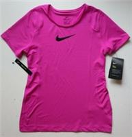 NIKE PRO DRI FIT SHORT SLEEVE TRAINING TOP - FIRE PINK AQ9035-601 KIDS GIRLS XL