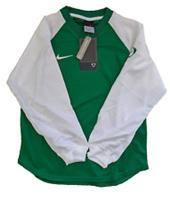 NIKE Football Jersey Shirt Boys Small ( 8-10) Green/White Vintage Longsleeve