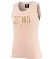 Nike Womens Pink Sleeveless Tank Vest Size Small 10 Ribbed Pink/Gold RRP £25