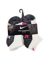 Nike 6 Pack Girls Cushioned No Show Trainer Socks 7C - 10C UK 6.5-9.5 Pink White