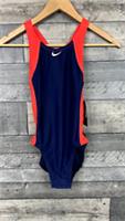 Nike Colourblock Swimsuit UK 8 Navy Blue Swoosh Swimming Costume One Piece BN - 8 Regular