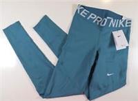 NIKE PRO DRI FIT LOGO TRAINING WORKOUT GYM TIGHTS NOISE AQUA AO9968-440 WOMEN S - S Regular