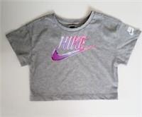 Nike Girls Marl Grey Cropped T-shirt Top Age 2-3yrs NEW