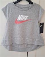 Nike Girls Marl Grey Cap Sleeve T-shirt Top Age 2-3yrs BNWT