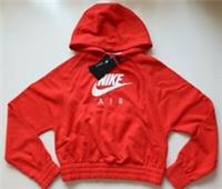NIKE AIR SPORTSWEAR LOGO FRENCH TERRY PULLOVER HOODIE - RED CU6561-673 - WOMEN S - S Regular