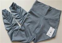 NIKE YOGA DRI FIT TRAINING RUCHED HIGH RISE 7/8 TIGHTS CJ3683-491 WOMEN M - M Regular