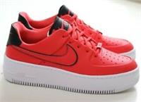 NIKE AF1 AIR FORCE 1 SAGE LOW LEATHER TRAINERS - RED CJ1642-600 WOMEN UK4.5