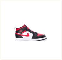 Air Jordan 1 Mid Black Fire Red (PS)