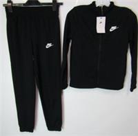 Nike Kids Black / White Zipped Top And Pull On Trousers Size UK Kids Medium