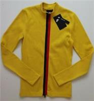 NIKE SPORTSWEAR RIBBED KNIT FULL ZIP LONG SLEEVE TOP - YELLOW CZ1422-735 WOMEN S - S Regular
