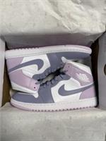 Size UK 9 - Nike Air Jordan 1 Mid Women's Trainers Indigo Haze White Pink Black