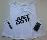 NIKE DRY JUST DO IT DRI FIT TRAINING CROP TANK TOP - WHITE BV5613-100 WOMEN M - M Regular